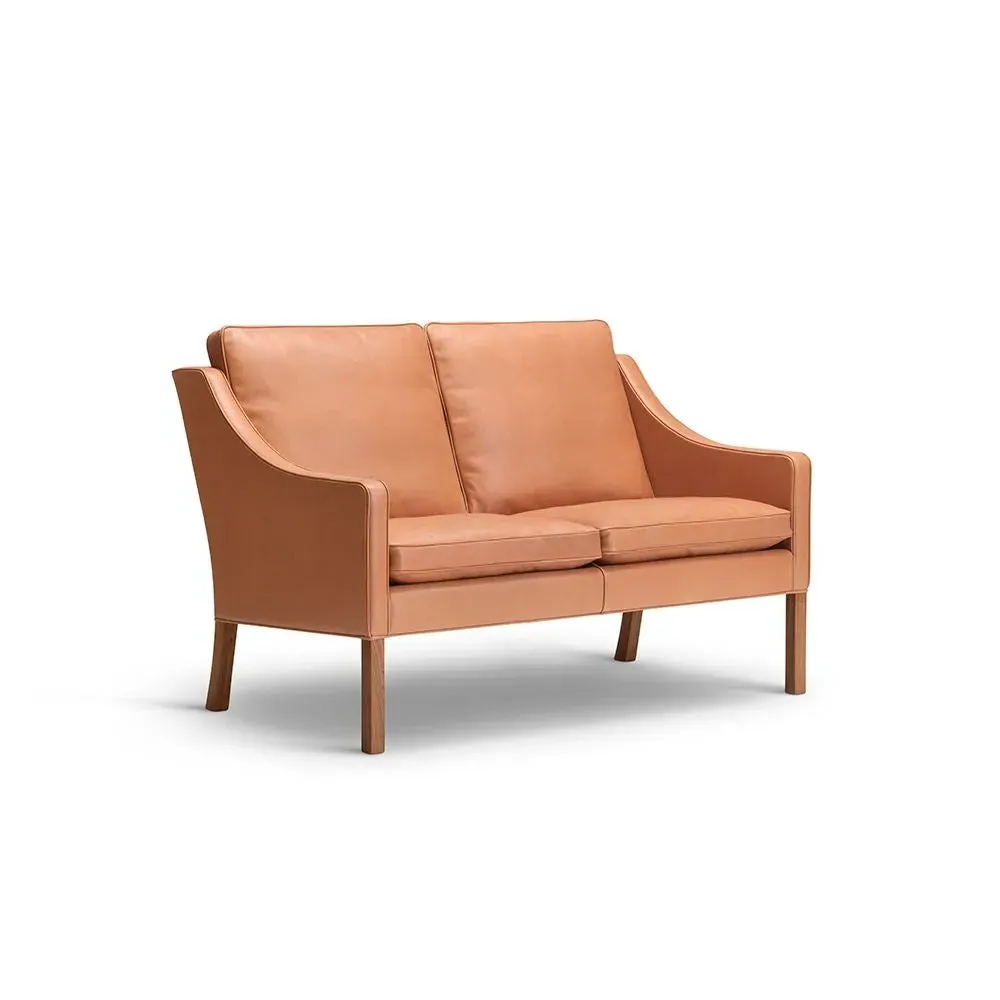 2-Seater Sofa with Curved Arms - Natural, Oak