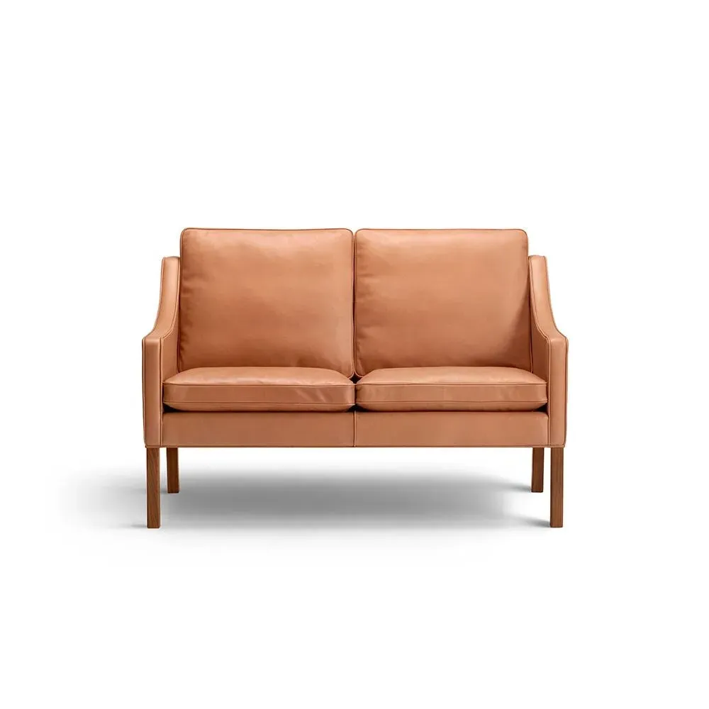 2-Seater Sofa with Curved Arms - Natural, Oak