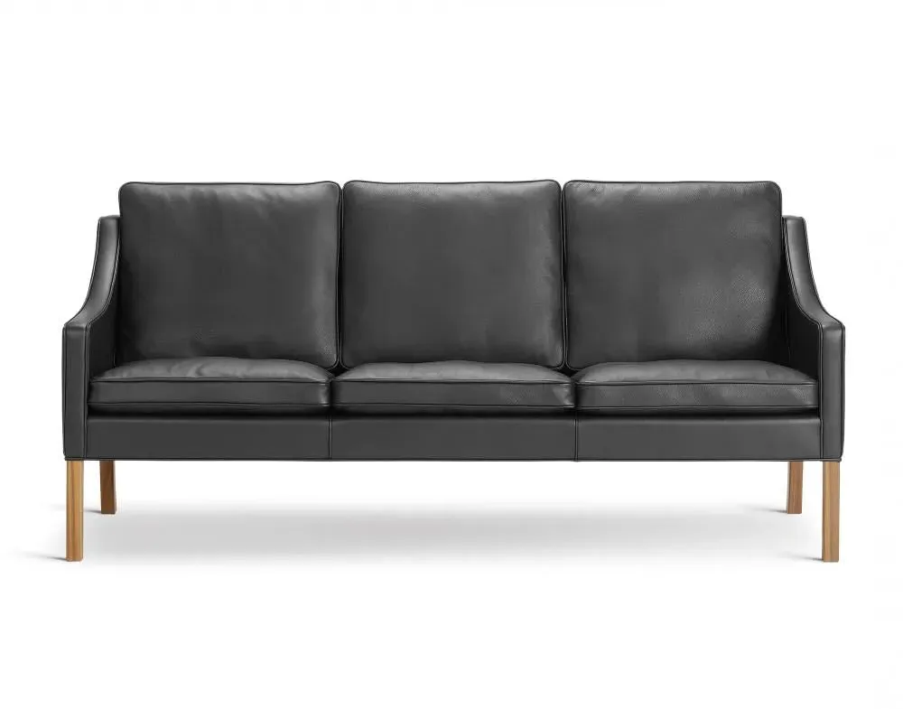 3-Seater Sofa with Curved Arms - Oak image