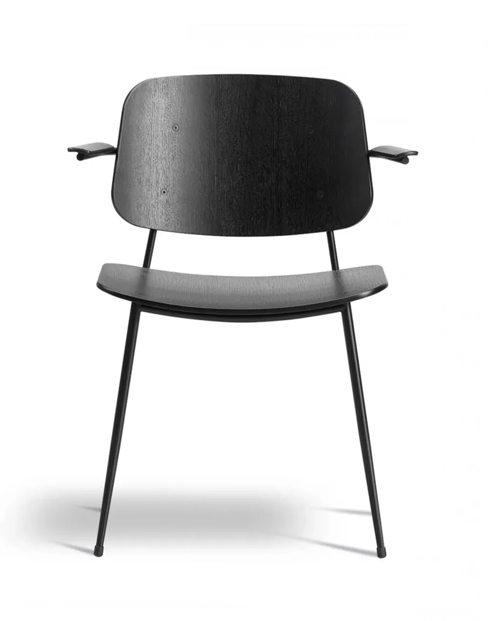 Arm Chair with Black Legs - Oiled Oak