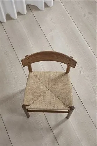 Dining Chair with Woven Seat - Black, Oak