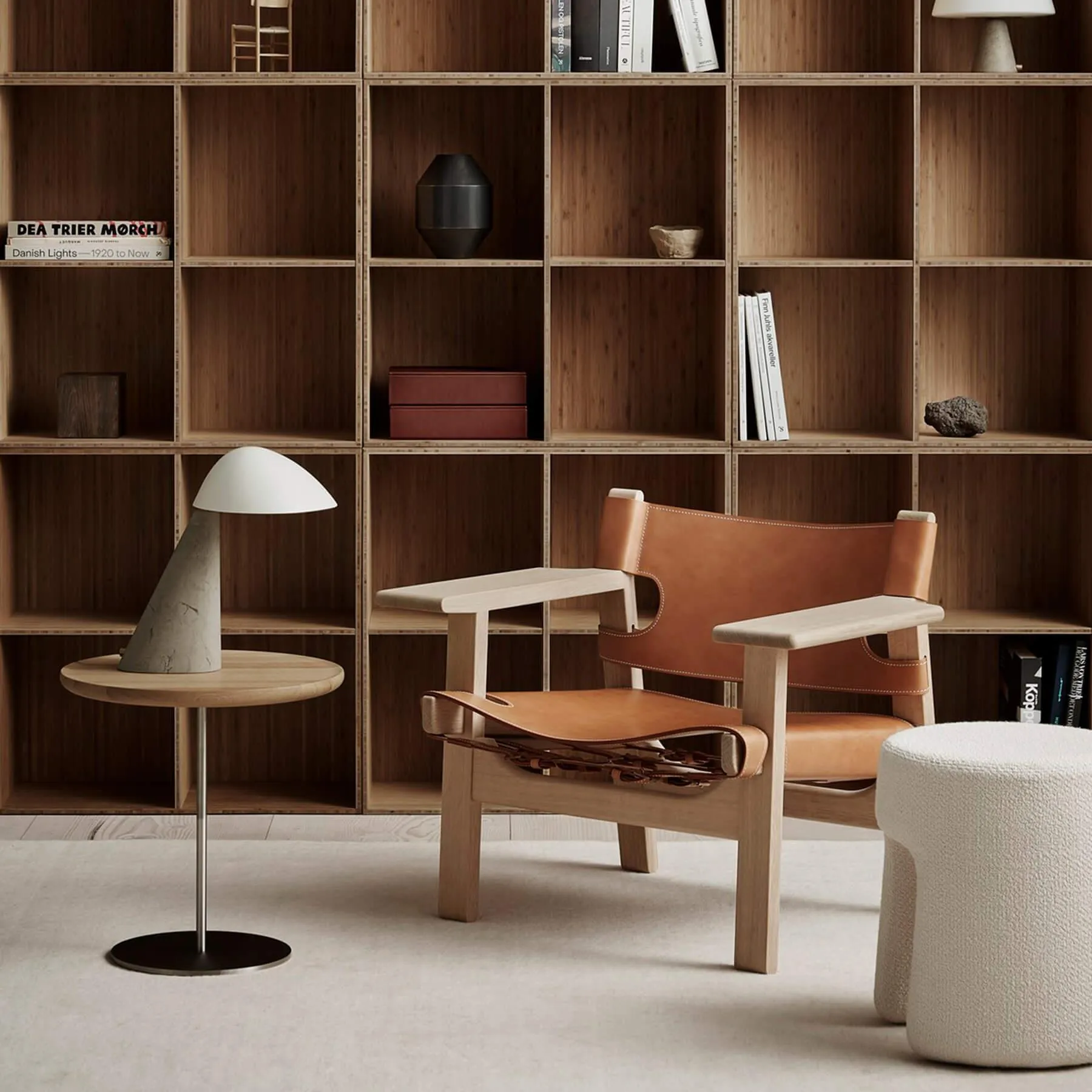 Lounge Chair with Saddle Leather - Natural, Oak