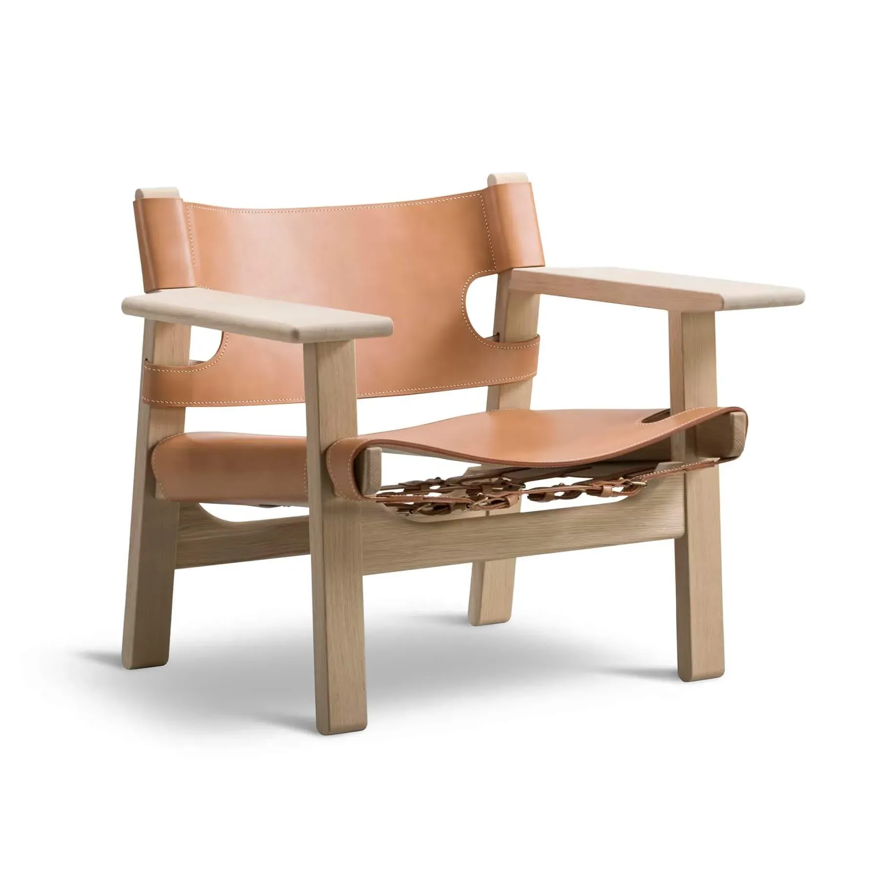 Lounge Chair with Saddle Leather - Natural, Oak