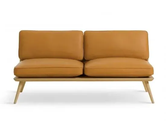 Lounge Sofa with Wood Back - Natural, Oak