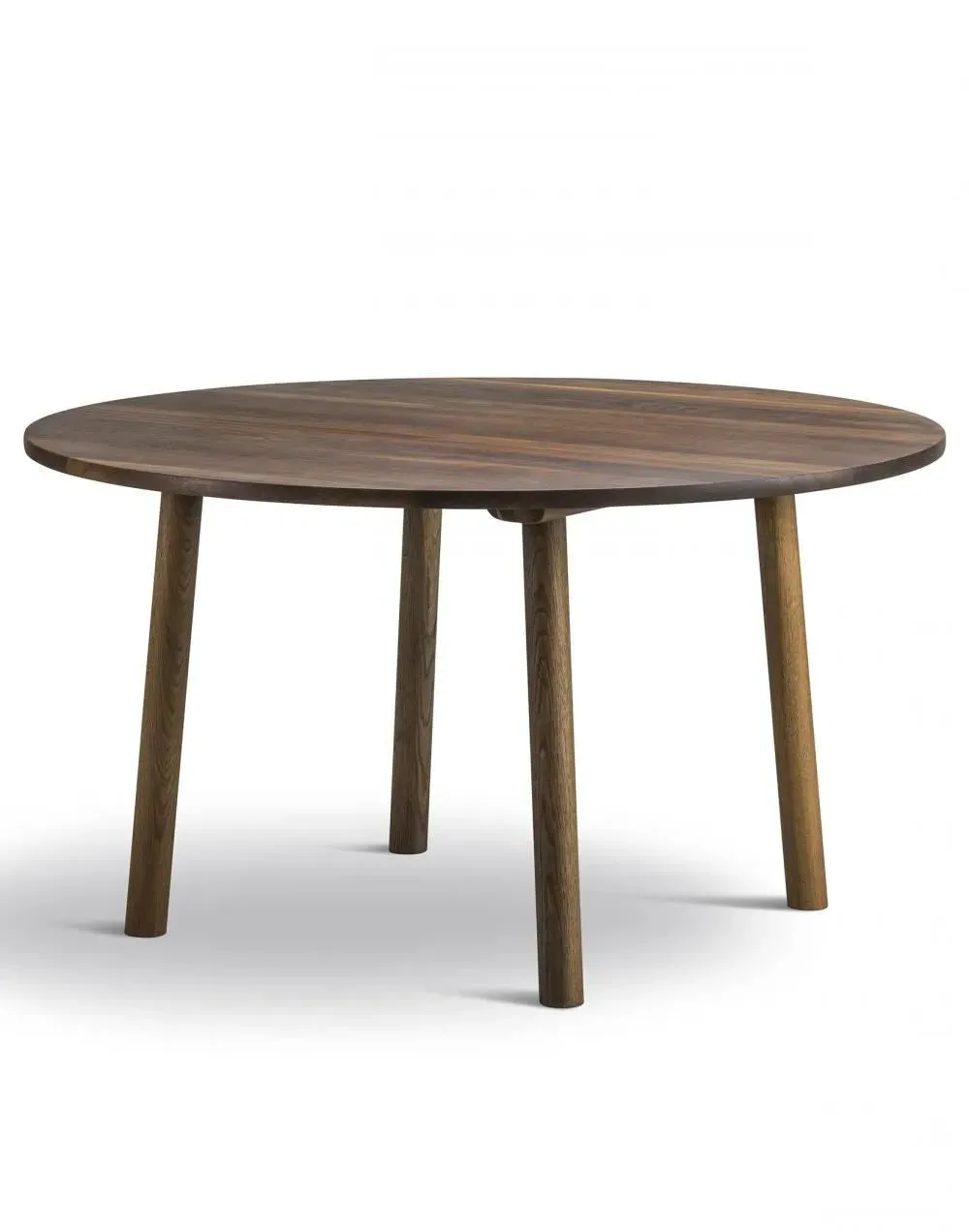 Round Dining Table with Grooves - Oak, Solid Wood image