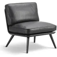 Spine Lounge Suite Petit Chair - Black Lacquered Ash, Leather
