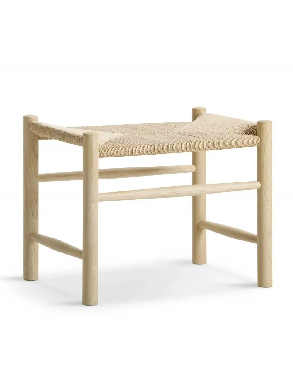 Stool with Paper Cord Seat - Black, Oak image