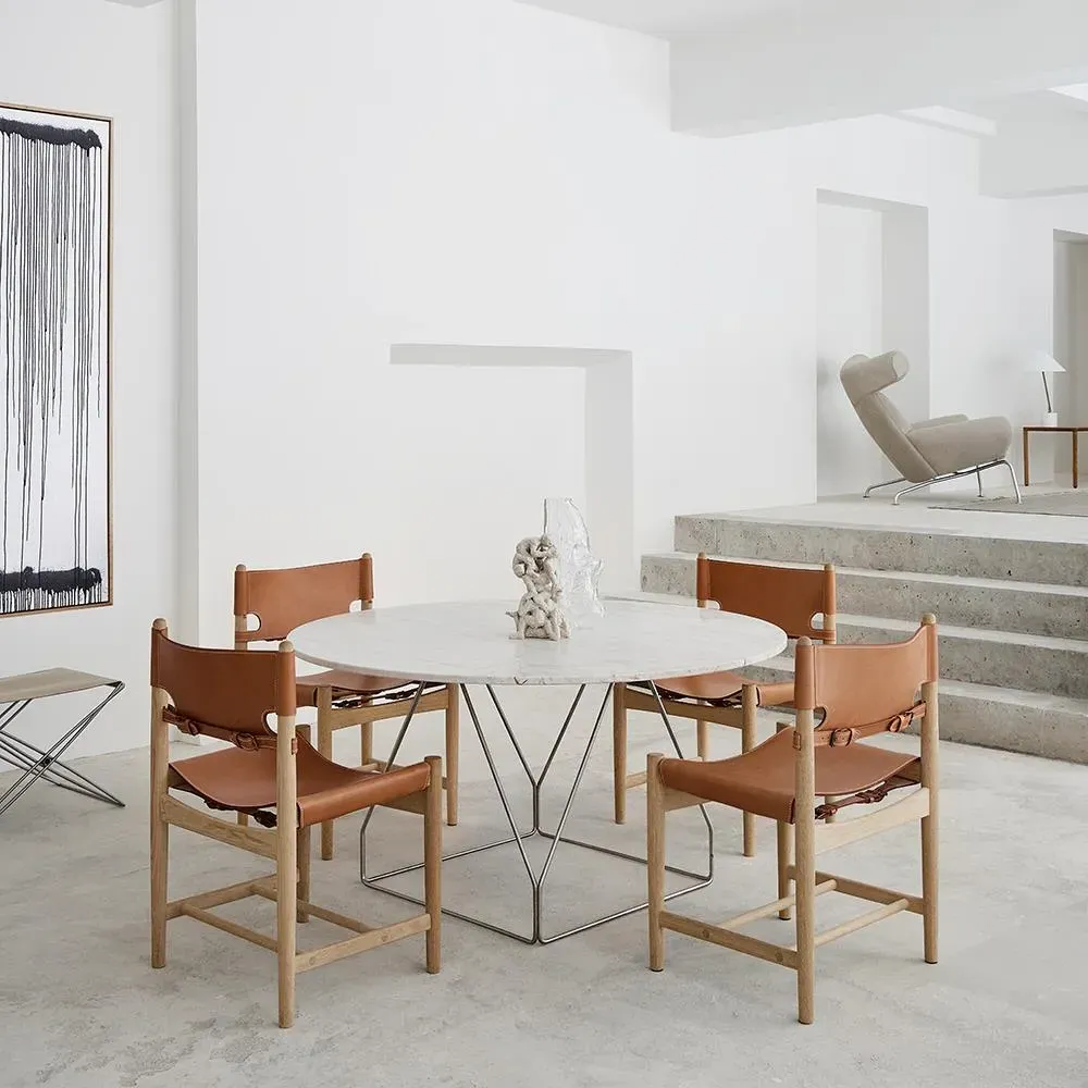 Upholstered Dining Chair - Natural, Leather