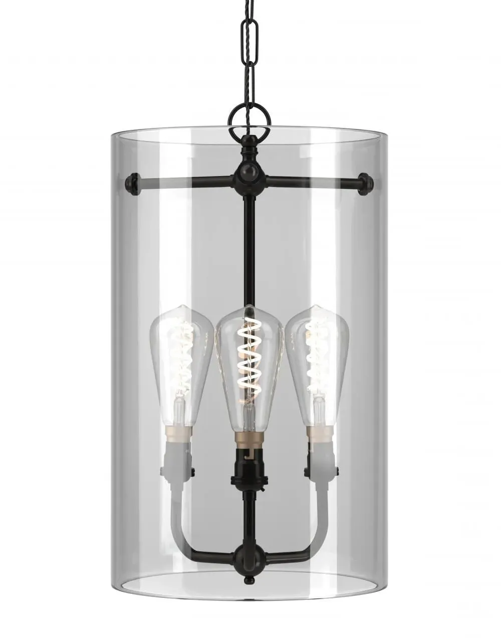 3-Way Pendant Light - Antique Brass, Metal