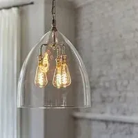 3-Way Pendant Light - Bronze, Glass