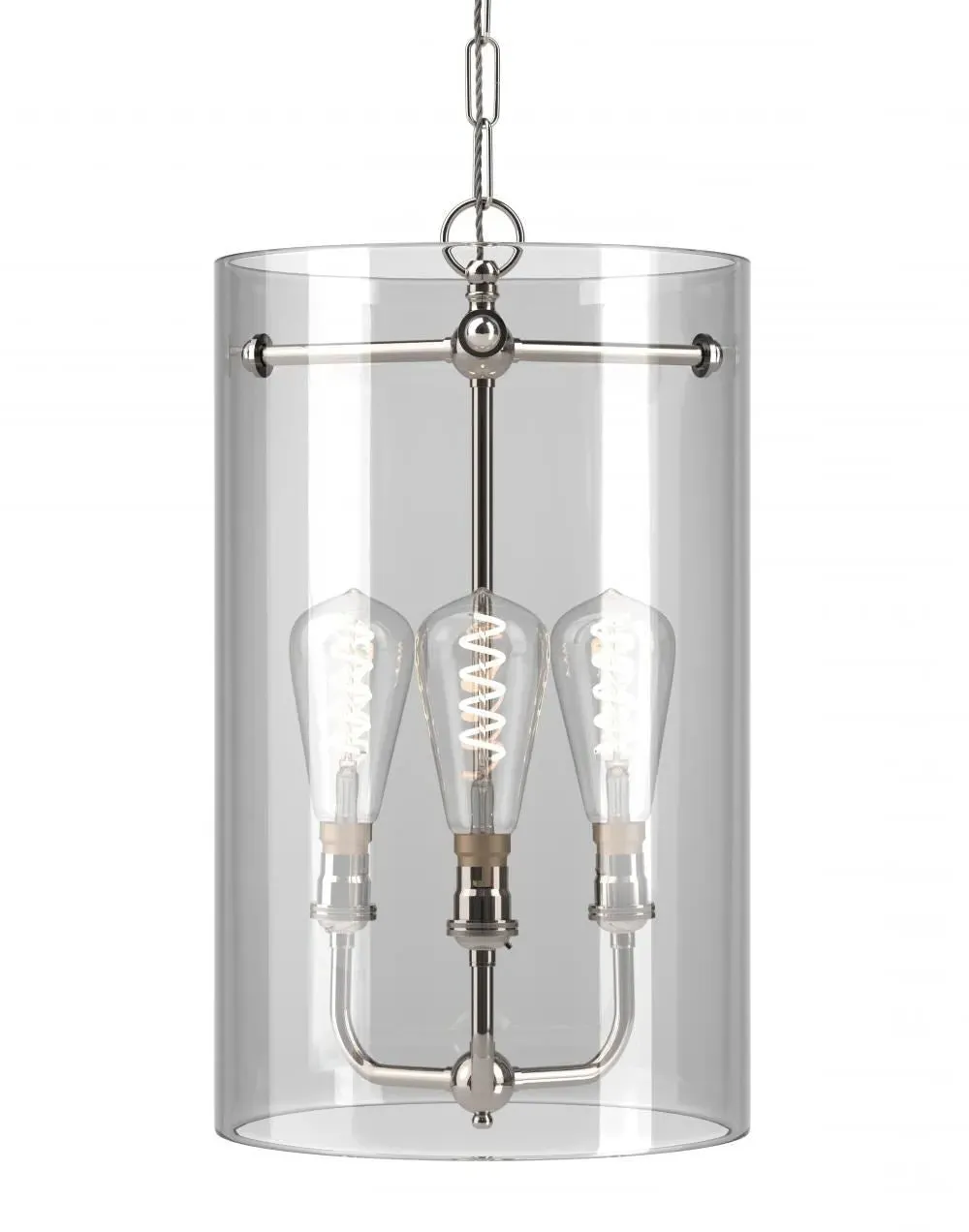 3-Way Pendant Light - Nickel, Metal