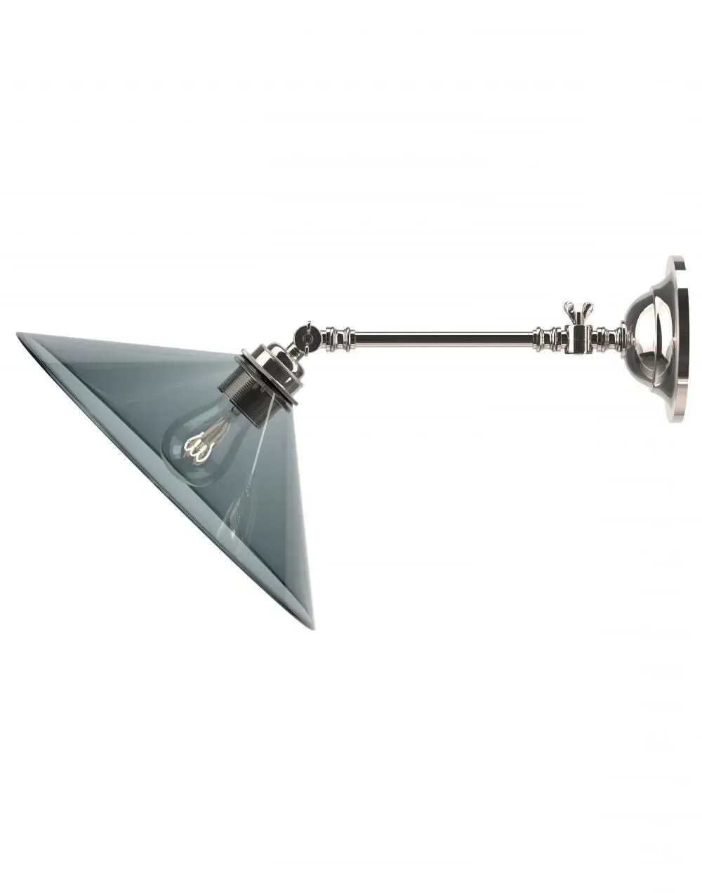 Adjustable Reading Light - Antique Brass, Glass