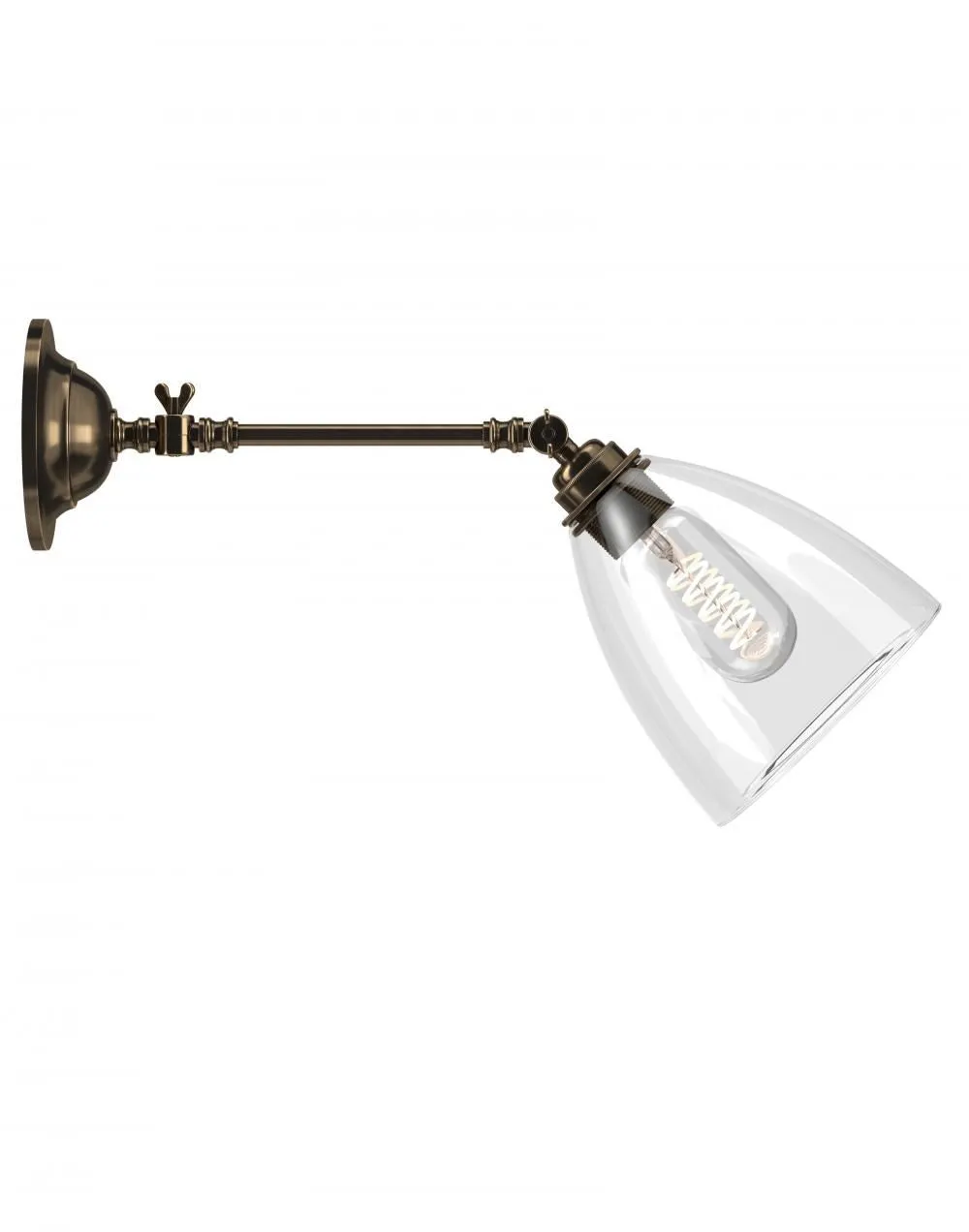 Adjustable Reading Light - Antique Brass, Metal