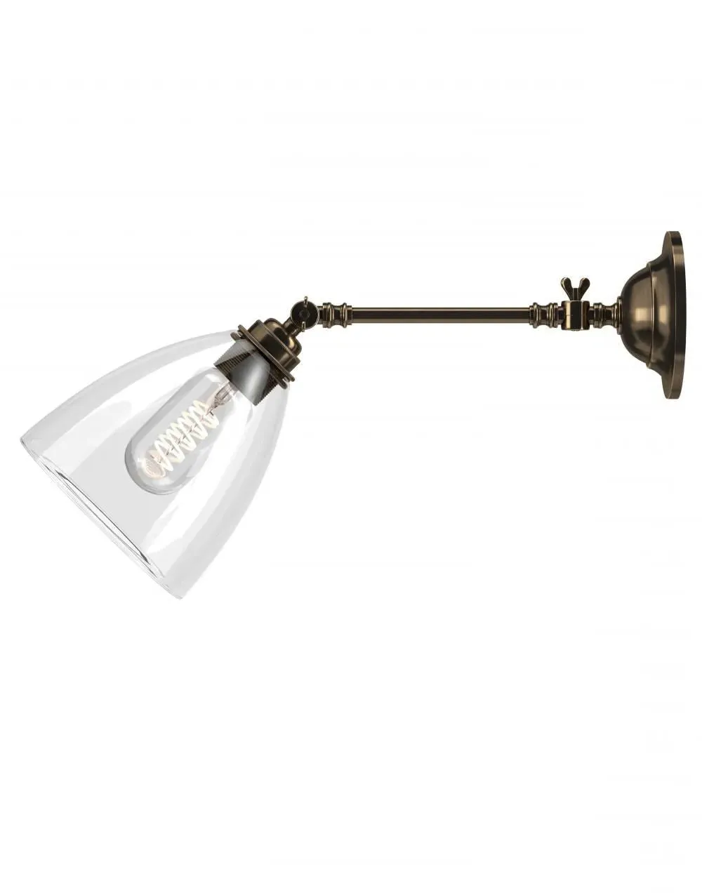 Adjustable Reading Light - Antique Brass, Metal image