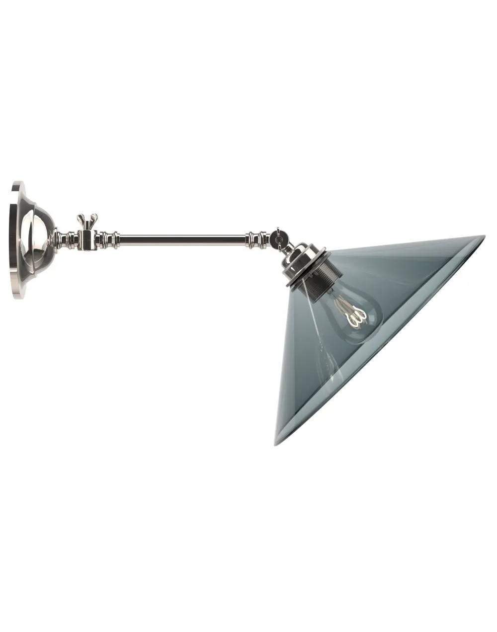 Adjustable Reading Light - Nickel, Glass
