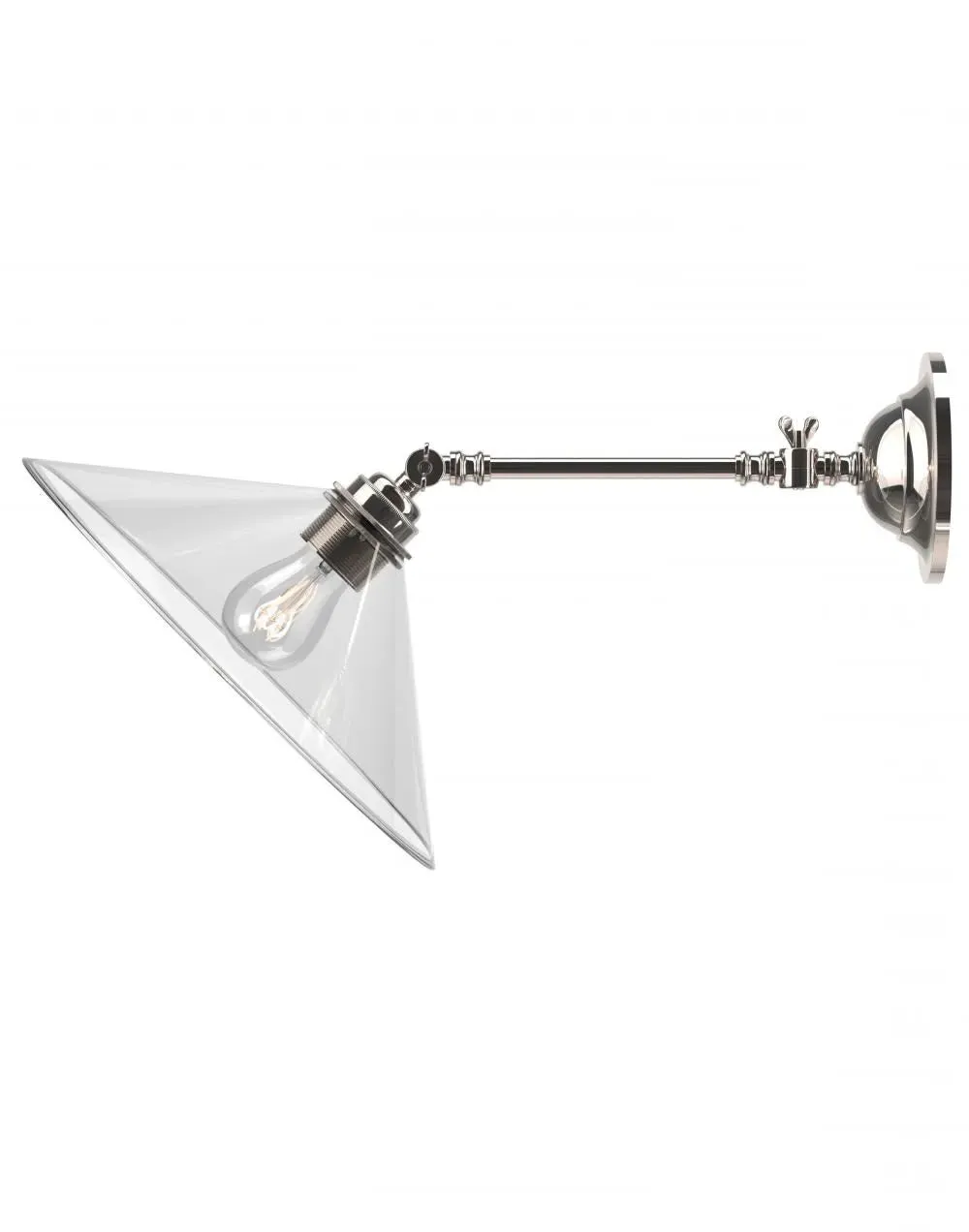 Adjustable Reading Light - Nickel, Glass