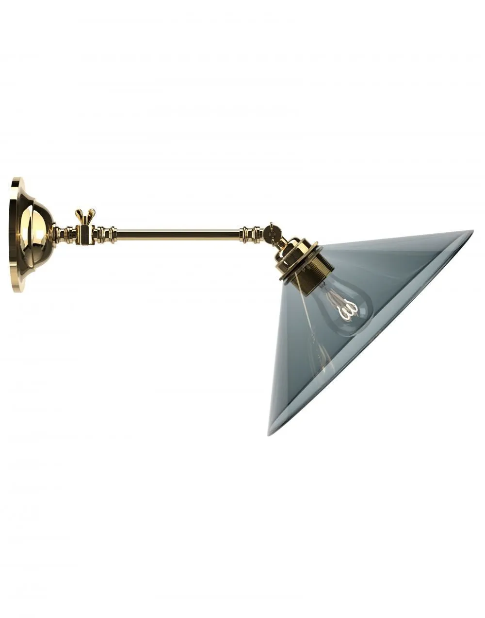 Adjustable Reading Light - Polished Brass, Glass