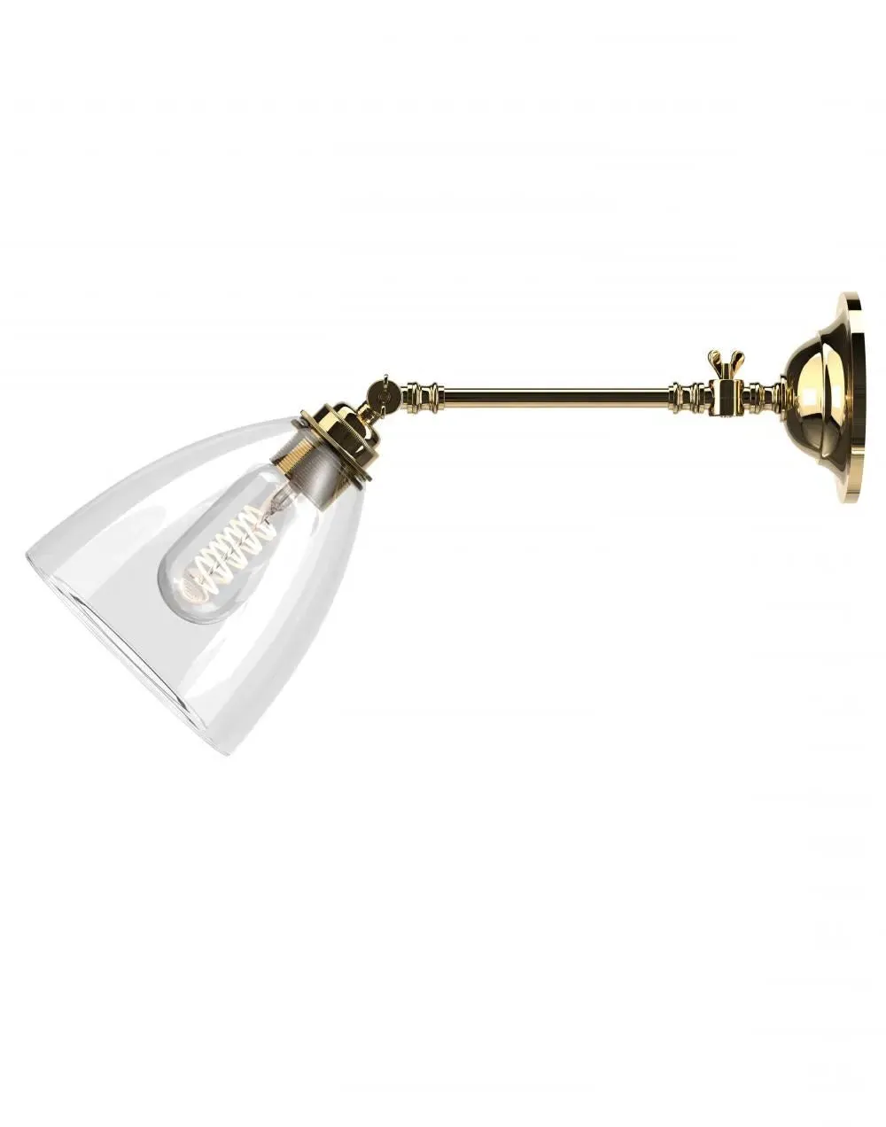 Adjustable Reading Light - Polished Brass, Metal