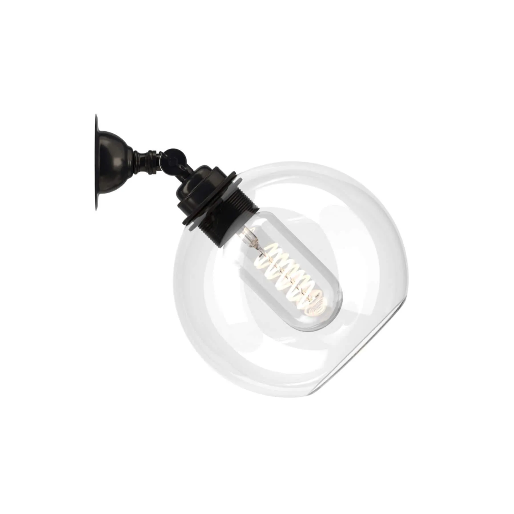 Adjustable Wall Spotlight - Bronze, Ribbed Glass