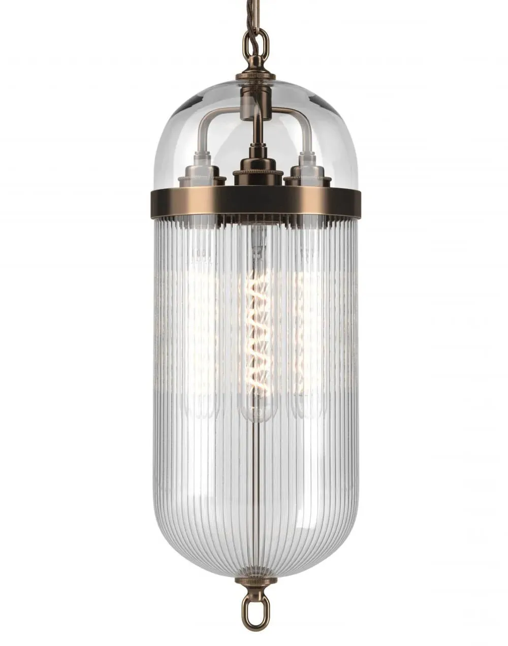 Aston Pendant Lantern - Antique Brass, Glass