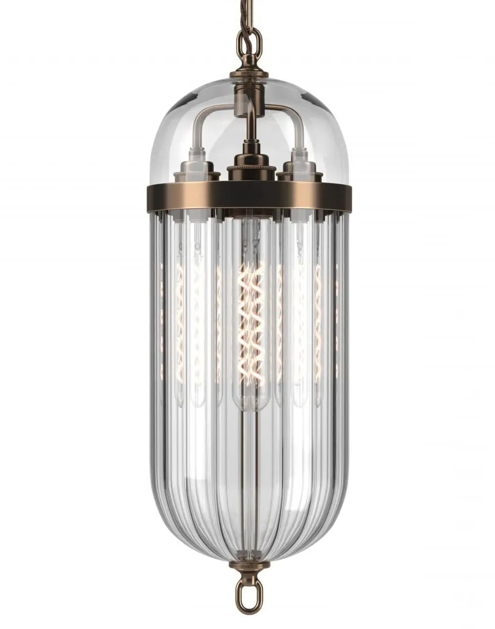 Aston Pendant Lantern - Antique Brass, Glass