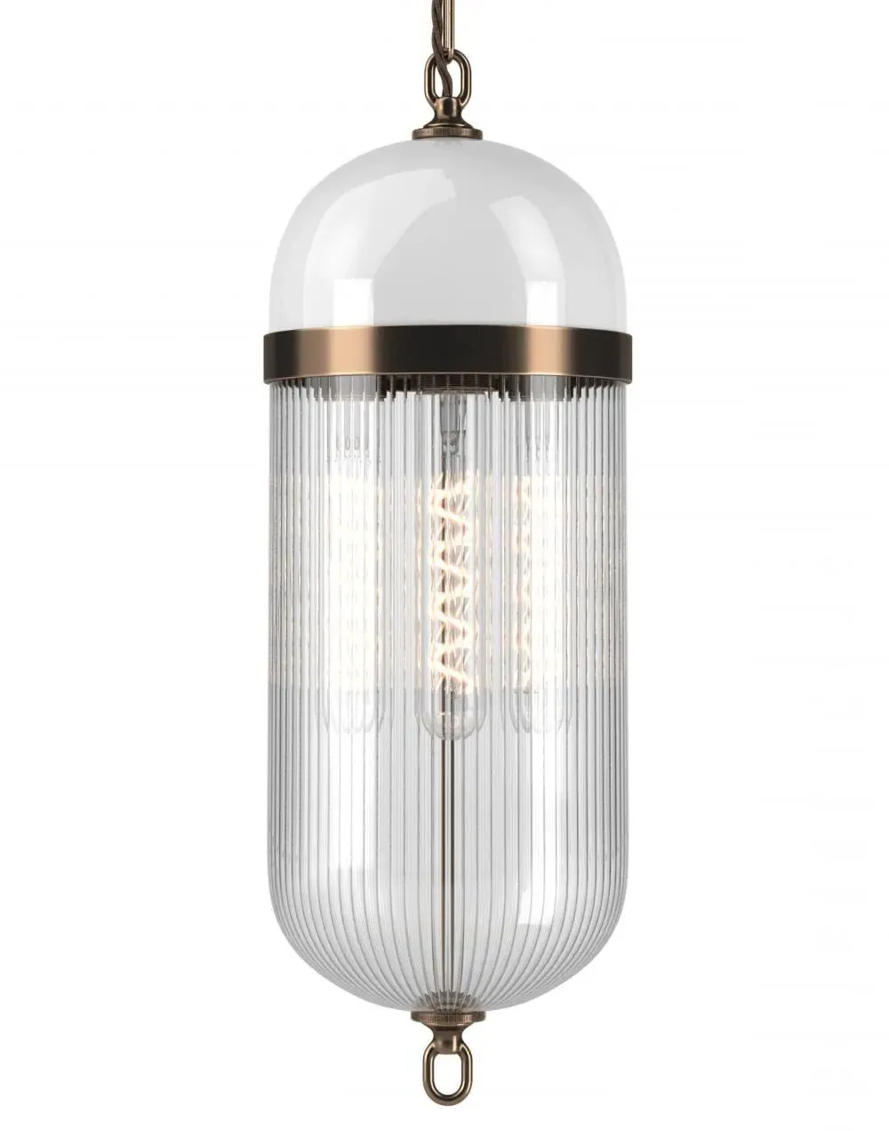 Aston Pendant Lantern - Antique Brass, Glass