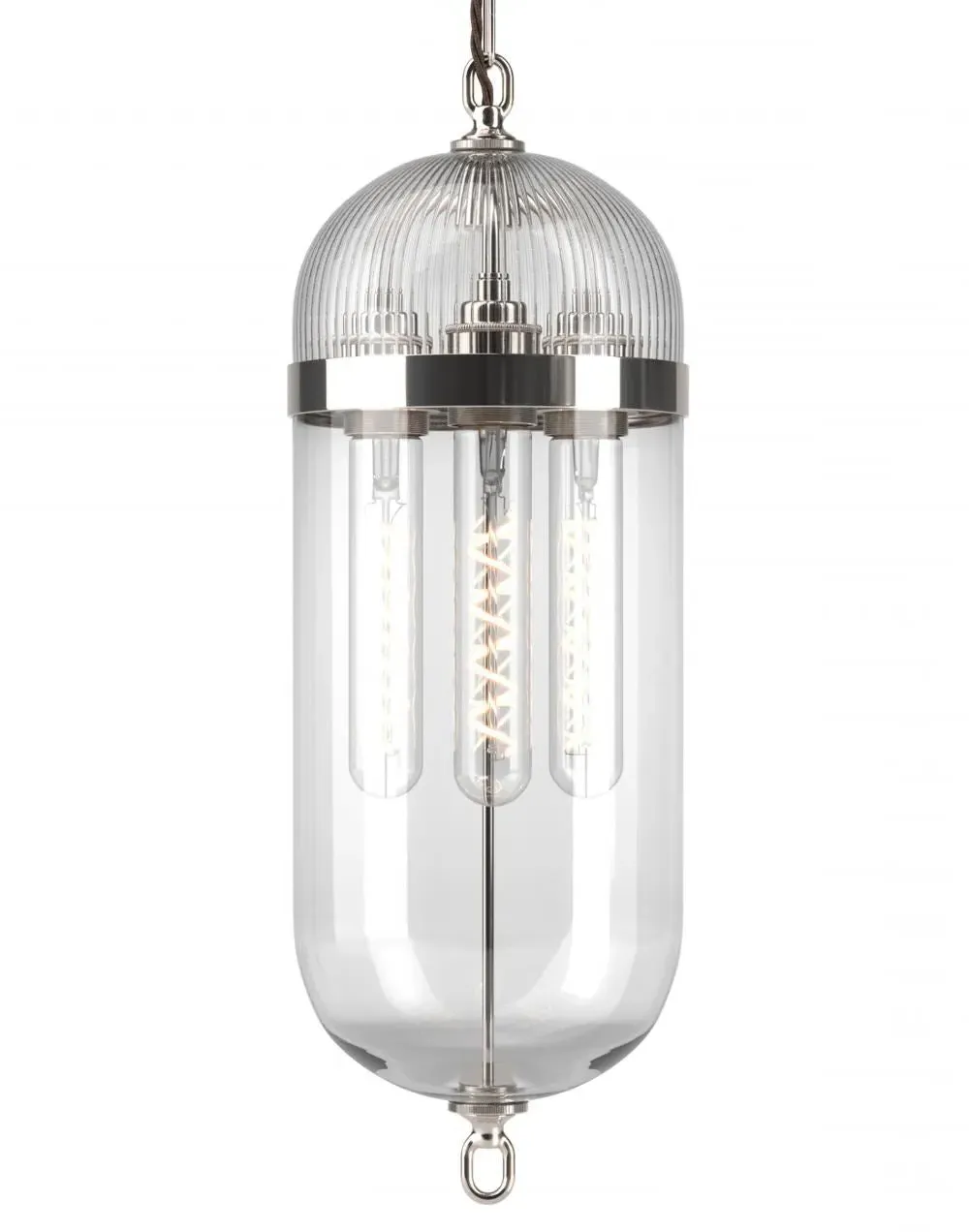 Aston Pendant Lantern - Nickel, Clear Glass image