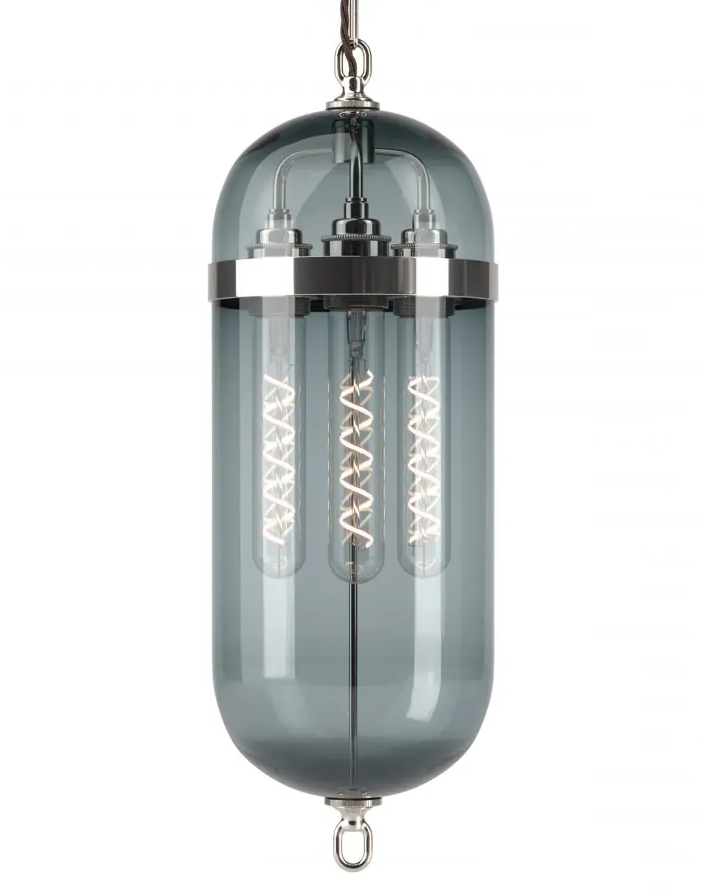 Aston Pendant Lantern - Nickel, Smoked Glass