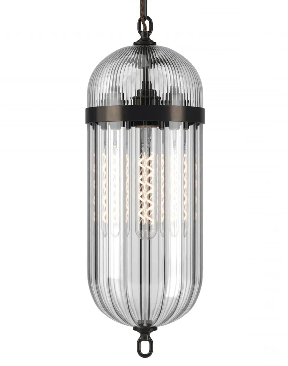 Aston Pendant Lantern - Polished Brass, Glass