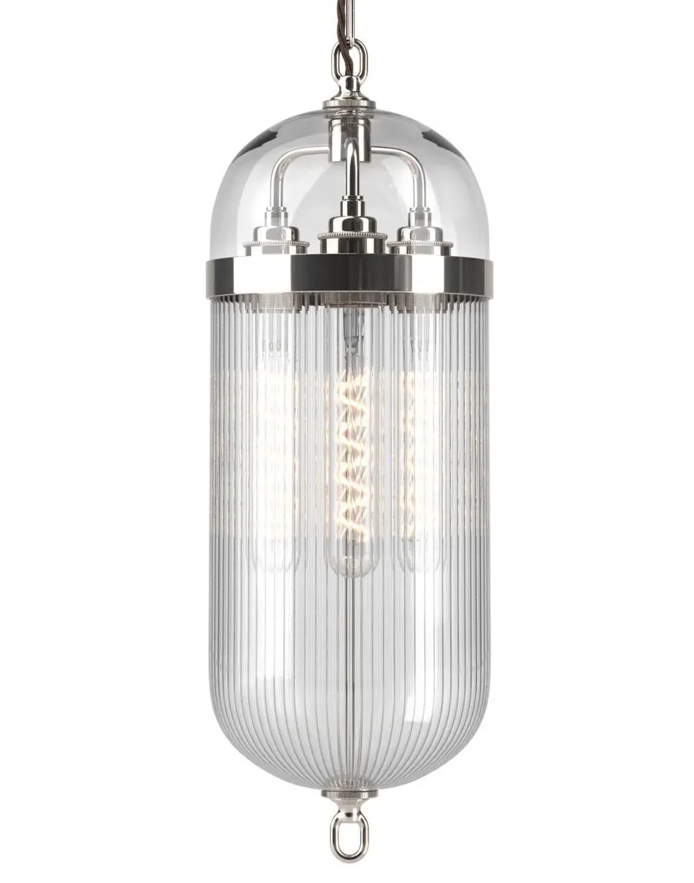 Aston Pendant Lantern with Skinny Glass - Nickel