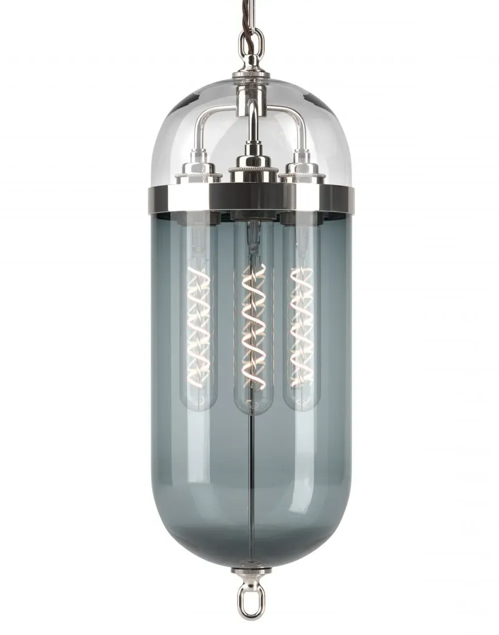 Aston Pendant Lantern with Smoked Glass - Nickel