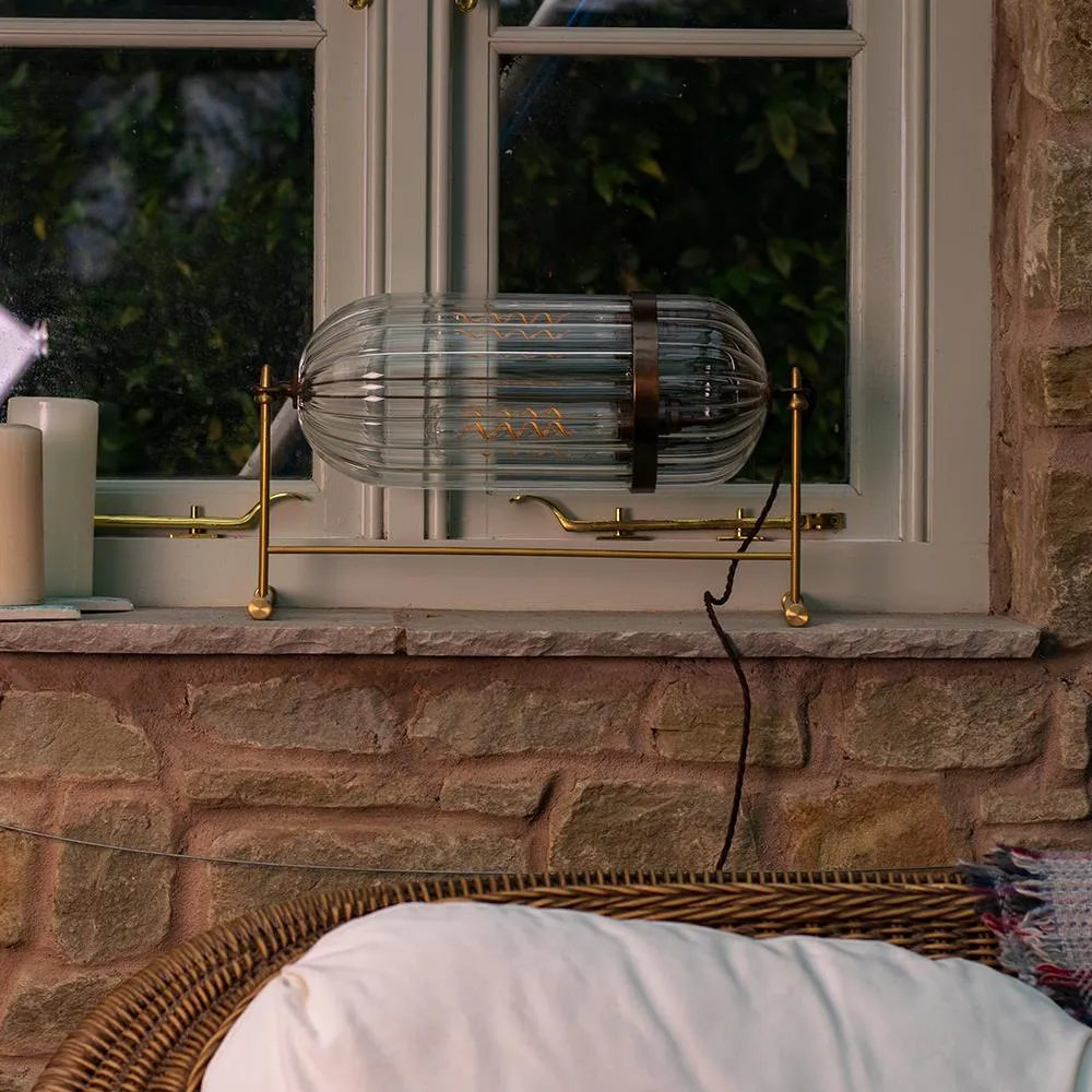 Aston Table Lamp with White Glass - Polished Brass