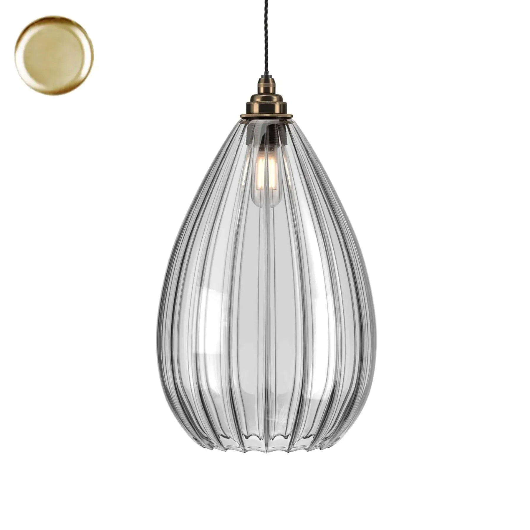 Bathroom Pendant Light IP44 - Bronze, Clear Glass
