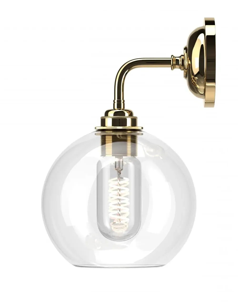 Bathroom Wall Light - Polished Brass, Glass