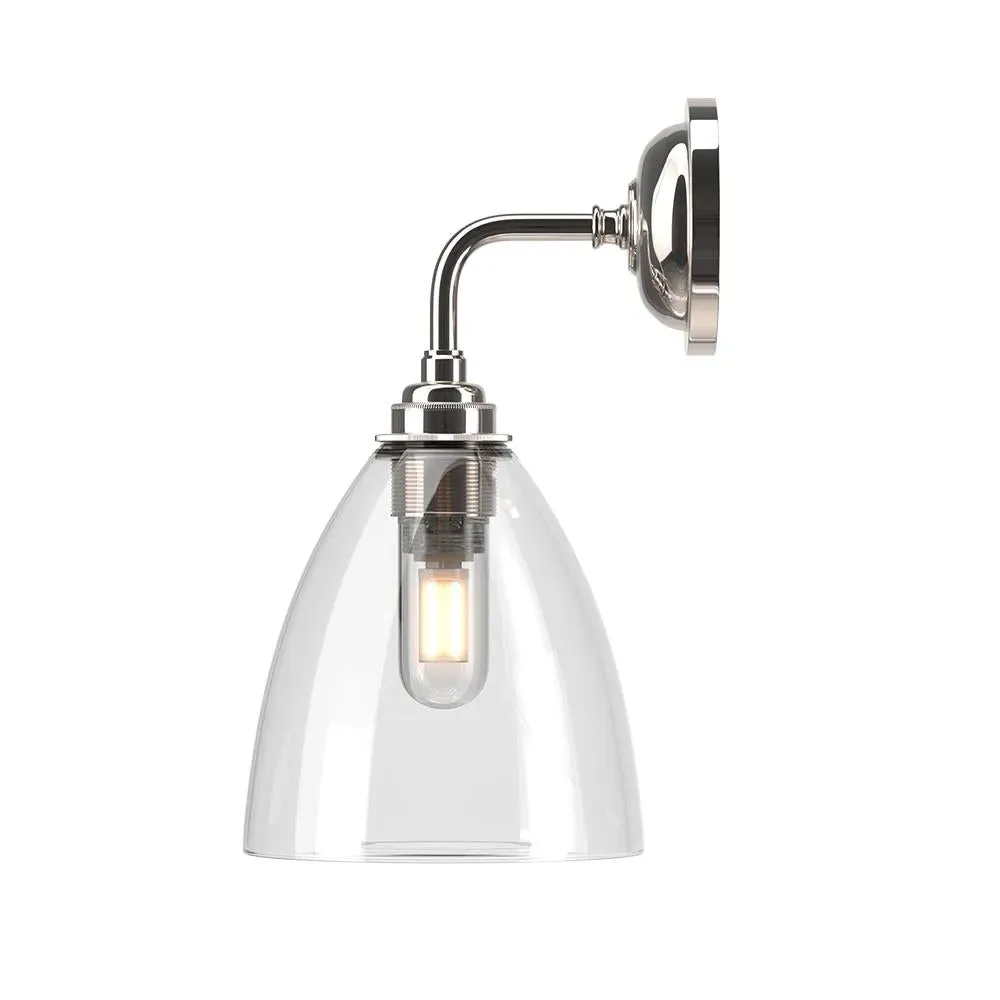 Bathroom Wall Light Ribbed Glass - Antique Brass