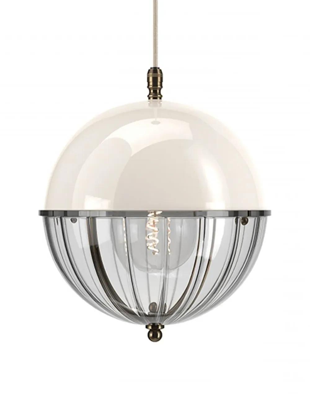Globe Pendant Light - Antique Brass, Glass