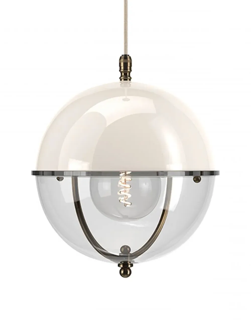 Globe Pendant Light - Antique Brass, Glass