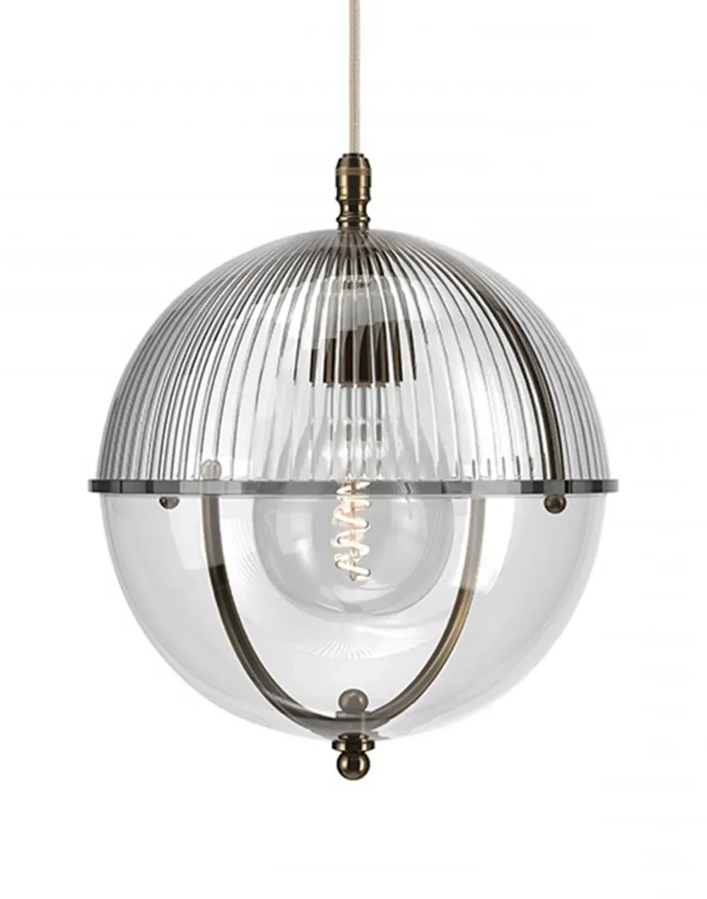 Globe Pendant Light - Antique Brass, Glass
