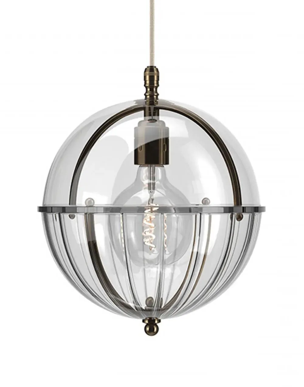 Globe Pendant Light - Antique Brass, Glass