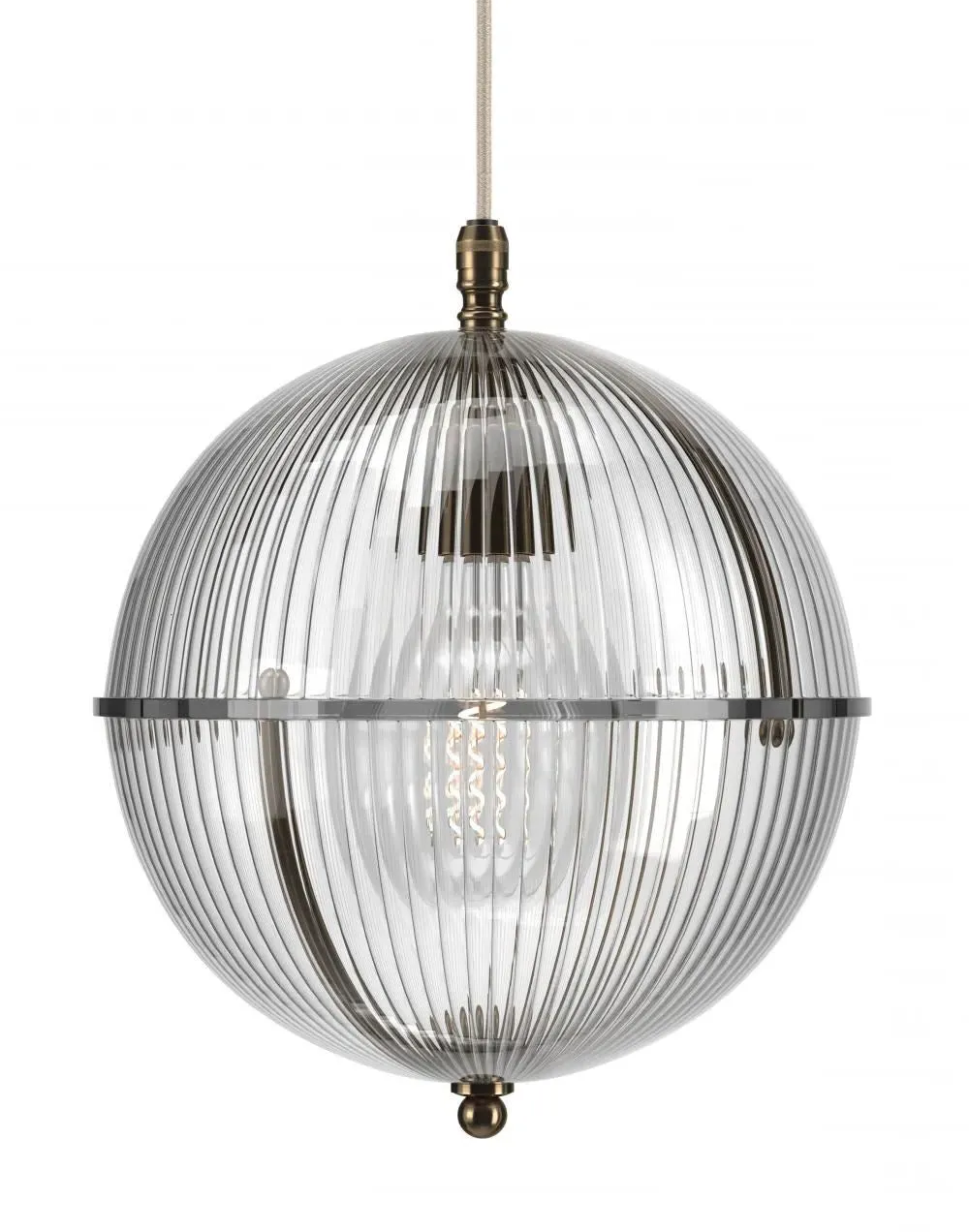 Globe Pendant Light - Antique Brass, Glass