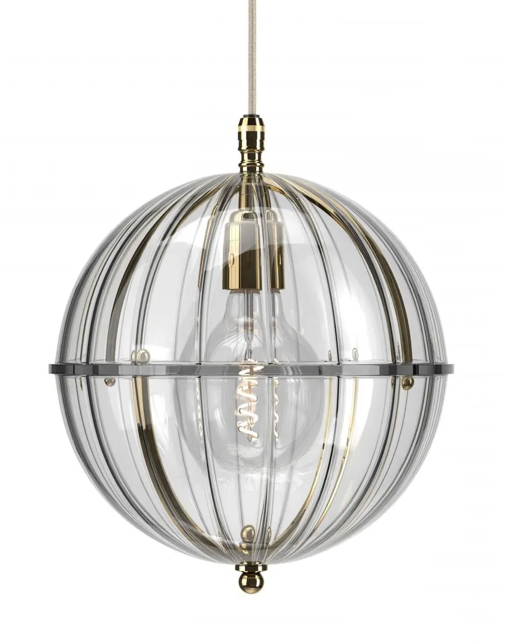 Globe Pendant Light - Polished Brass, Metal image