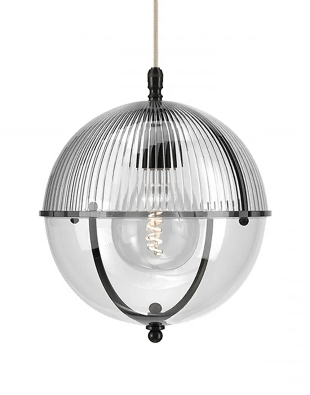 Globe Pendant Light with Clear Glass - Bronze