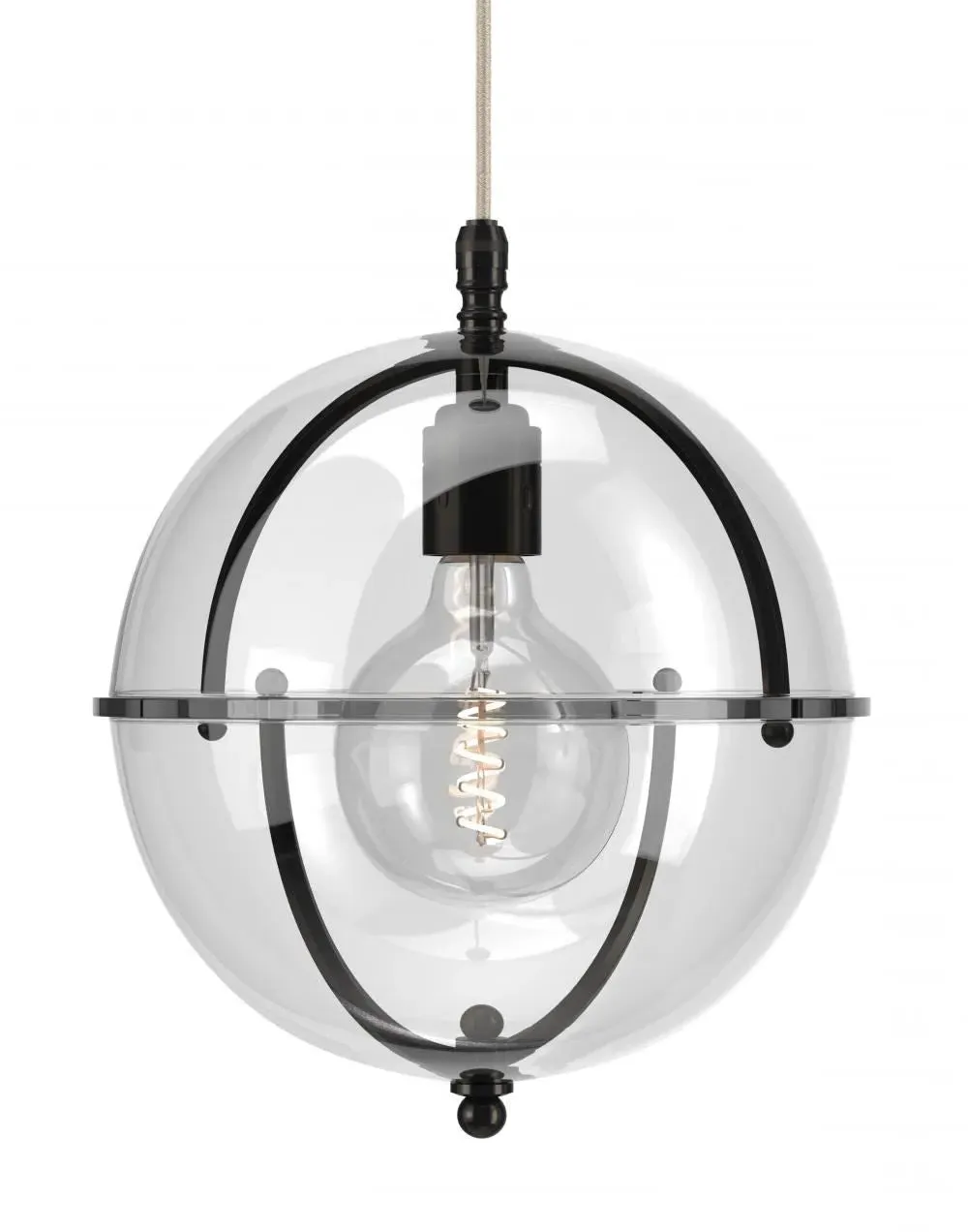 Globe Pendant Light with Clear Glass - Bronze image