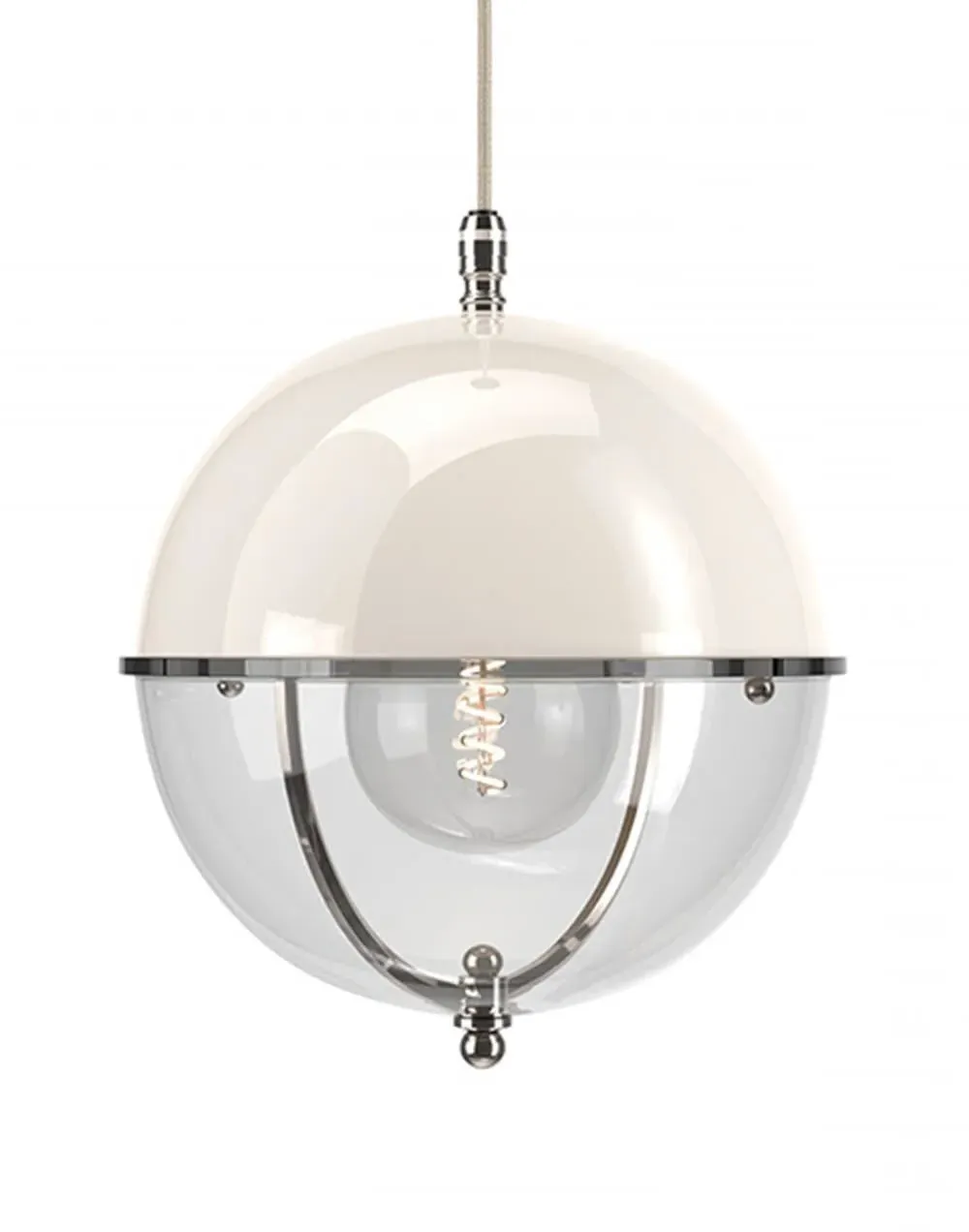 Globe Pendant Light with Clear Glass - Nickel