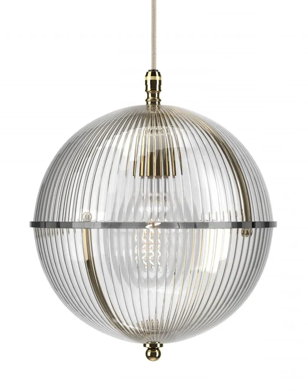 Globe Pendant Light with Skinny Glass - Brass