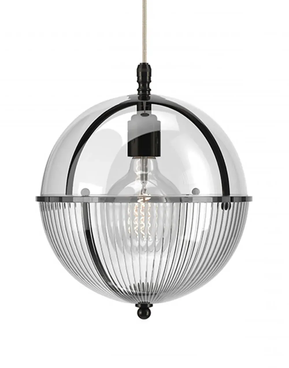 Globe Pendant Light with Skinny Glass - Bronze