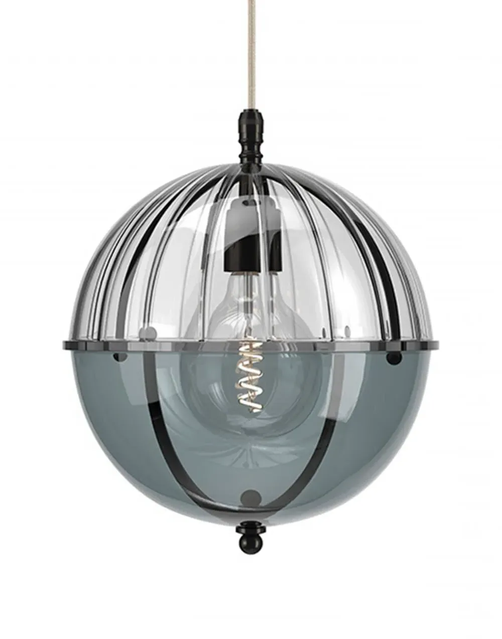 Globe Pendant Light with Smoked Glass - Bronze