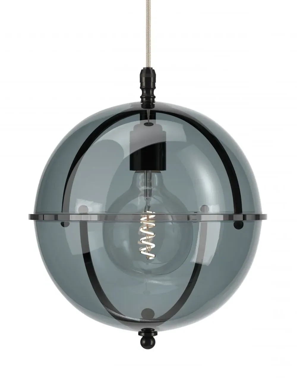 Globe Pendant Light with Smoked Glass - Bronze