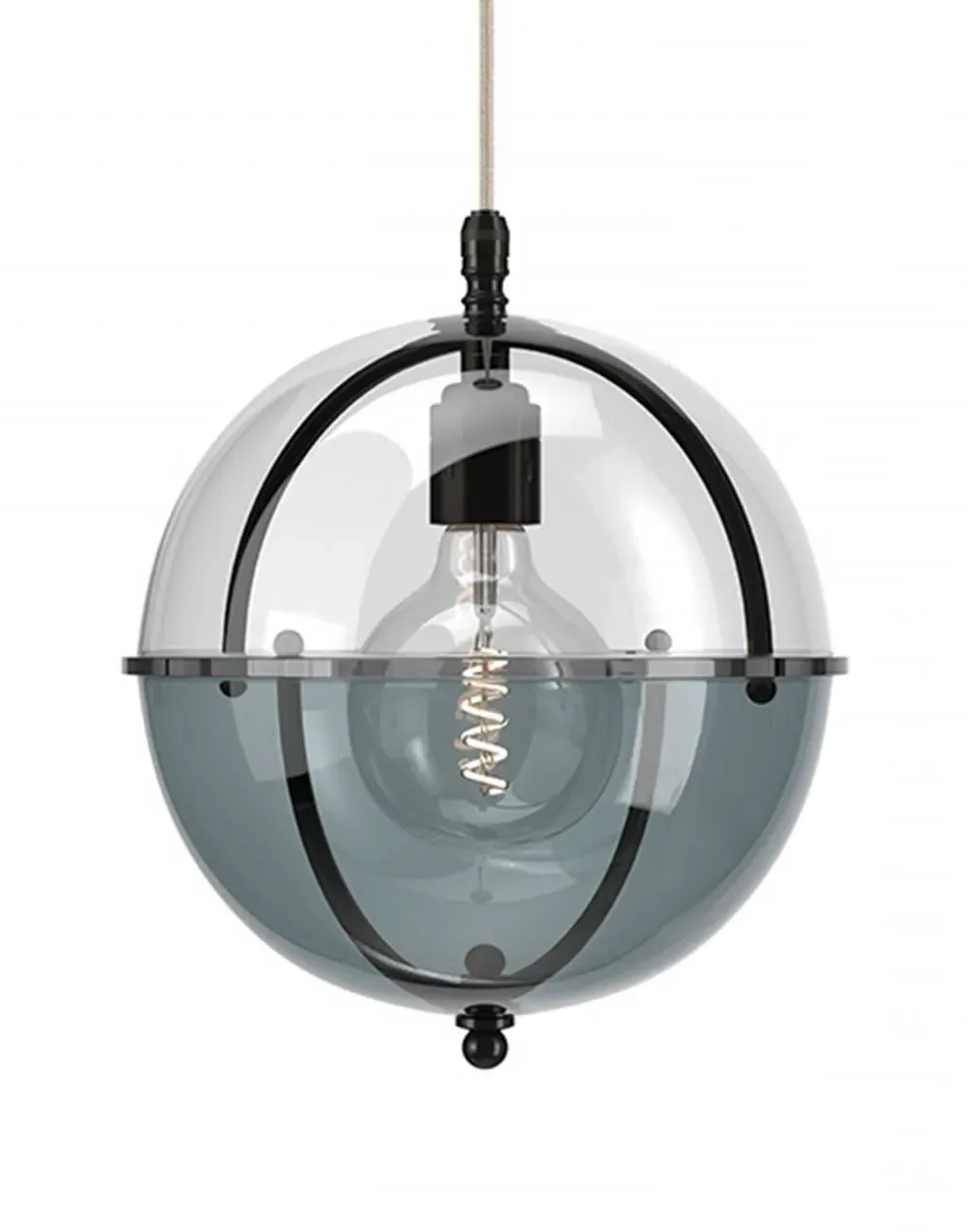 Globe Pendant Light with Smoked Glass - Bronze