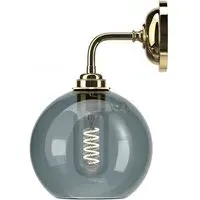 Globe Wall Light - Polished Brass, Smoked Glass